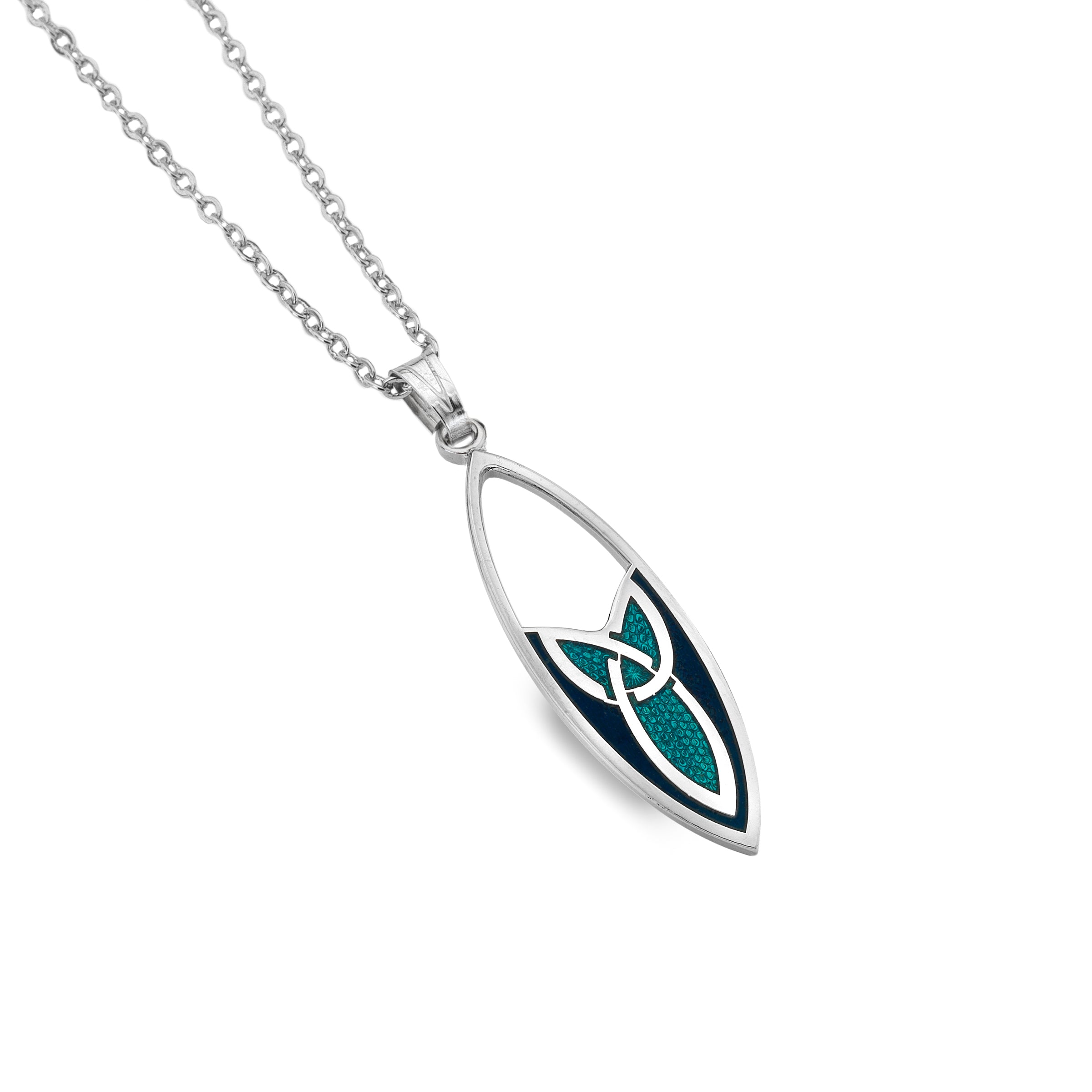Blue Trinity Battle Knot Necklace